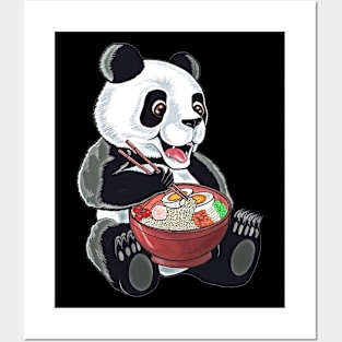 Panda,panda eats ramen,ramen lover,panda lover Posters and Art